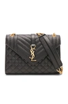 Saint Laurent Black Medium Envelope Chain Bag