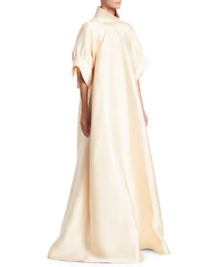 The Row Alba Mock-neck Silk Trapeze Gown In Natural