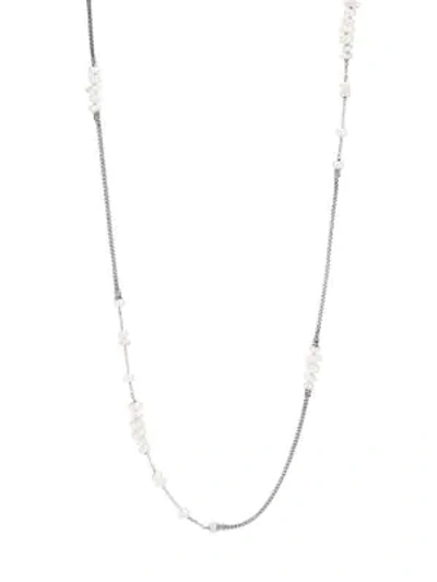 John Hardy Chain Sterling Silver & White Fresh Water Pearl Necklace