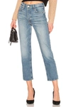 Mother The Tomcat Cropped Distressed High-rise Straight-leg Jeans In Secret Sister