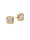 JOHN HARDY Classic Chain Diamond & 18K Yellow Gold Stud Earrings
