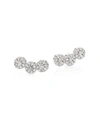 HUEB WOMEN'S FLOWER DIAMOND & 18K WHITE GOLD EAR CLIMBERS,400090613988