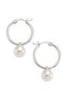 MAJORICA Lucy 8MM Organic Pearl Hoop Earrings/1"
