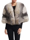 THE FUR SALON Fox Fur Leather Insert Cape