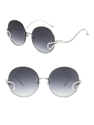 For Art's Sake 57mm Passion Fruit Round Sunglasses In Grey