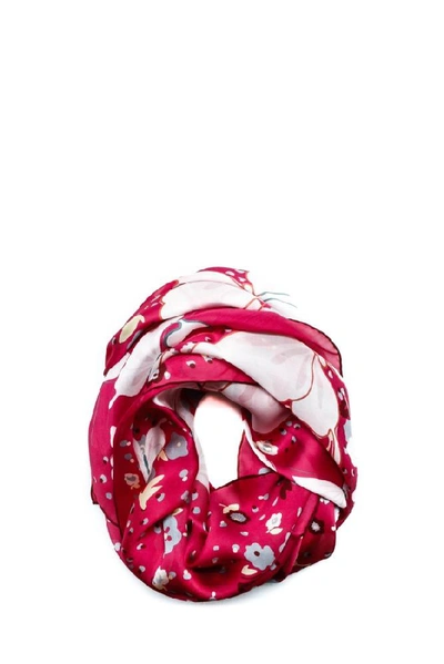 Valentino Printed Silk Scarf In Red
