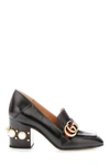 GUCCI GUCCI EMBELLISHED HEEL LEATHER PUMPS