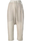 RICK OWENS RICK OWENS CROPPED TROUSERS - NEUTRALS