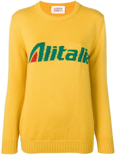 Alberta Ferretti Alitalia Knit Sweater In Yellow