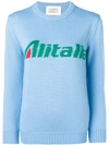 Alberta Ferretti Alitalia Knit Sweater In Blue
