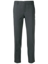 Pt01 Plain Tailored Suit Trousers - Grey In Grey