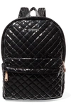 Mz Wallace Metro Leather-trimmed Quilted Vinyl Backpack In Black