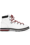 MONCLER BLANCHE SHEARLING-LINED LEATHER ANKLE BOOTS