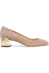 Jimmy Choo Women's Jessie Block-heel Suede Pumps In Antique Rose