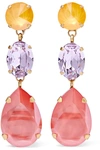ROXANNE ASSOULIN Gold-tone Swarovski crystal clip earrings