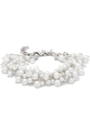 OSCAR DE LA RENTA SILVER-TONE FAUX PEARL BRACELET