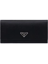 Prada Logo Wallet In Black