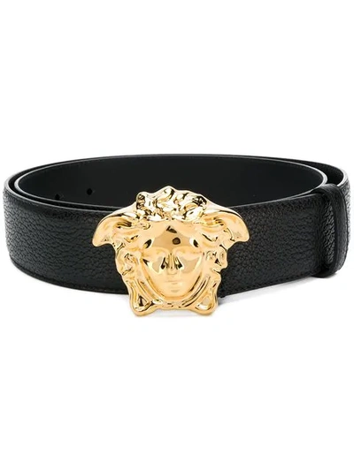 Versace Medusa Buckle Belt In Black