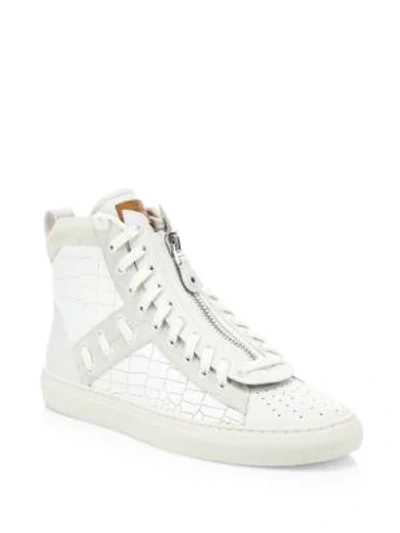 Bally Hekem Leather High Top Sneakers In White ModeSens