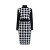 RUMOUR LONDON LINA HOUNDSTOOTH MERINO WOOL KNITTED DRESS