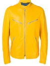 DROME DROME LEATHER RACER JACKET - YELLOW