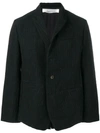 INDIVIDUAL SENTIMENTS INDIVIDUAL SENTIMENTS STRIPED SINGLE-BREASTED JACKET - BLACK