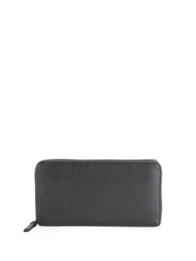 Saks Fifth Avenue Leather Zip-around Continental Wallet In Black