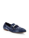 TOD'S Double T Distressed Denim Loafers