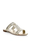 TOD'S Metallic Leather Mule Sandals