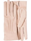 PRADA PRADA LEATHER GLOVES - 粉色