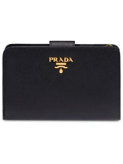Prada Medium Saffiano Leather Wallet - 黑色 In Black