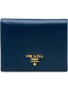 PRADA PRADA 小号小牛皮皮钱包 - 蓝色