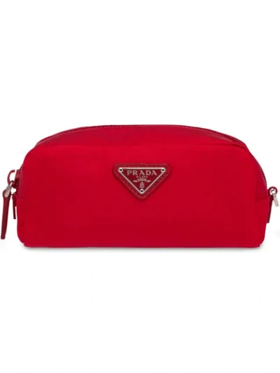 Prada Nylon Necessaire In Red