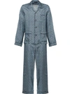 PRADA PRADA ARGYLE PRINT PYJAMAS - BLUE