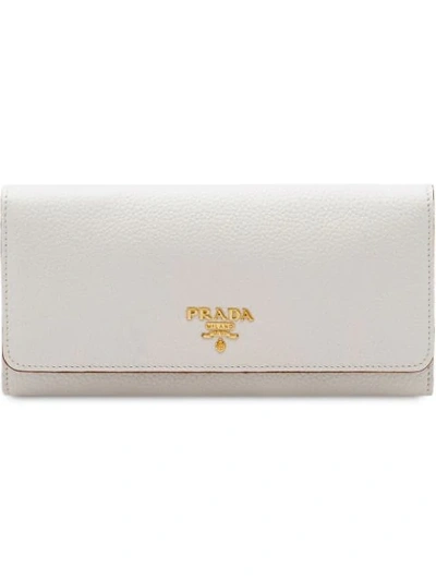 Prada Logo长款钱包 - 白色 In White