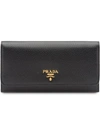 Prada Logo-plaque Continental Wallet In Black