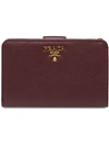 PRADA PRADA MEDIUM SAFFIANO LEATHER WALLET - RED