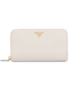 Prada Leather Wallet - White In White