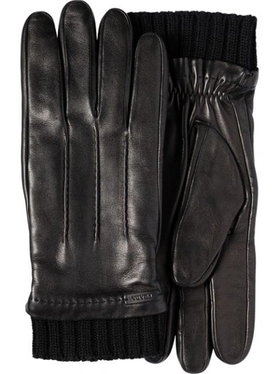 Prada Leather Gloves - 黑色 In Black