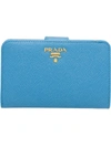 Prada Medium Wallet - Blue In Blue
