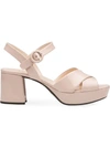 Prada 65 Patent-leather Platform Sandals In Pink