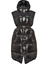 Prada Belted Puffer Vest  In Black