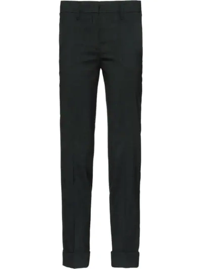 Prada Stretch Mohair Natté Pants In Grey