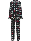 Prada Printed Pajama Set In Black