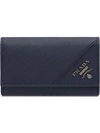 Prada Leather Keyholder In Blue