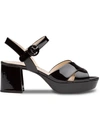 PRADA CROSSOVER STRAP SANDALS