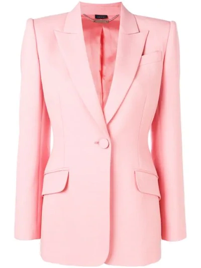 Alexander Mcqueen Structured Blazer In Pink