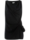 Lanvin Drape Front Sleeveless Blouse
