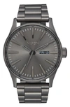 Nixon Sentry Bracelet Watch, 42mm In Gunmetal