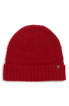 BILLY REID RIBBON SHAKER CASHMERE BEANIE - RED,506-238